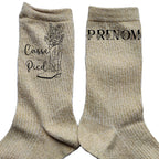 Chaussettes personnalisées paillettes doré motif casse pied