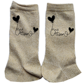 Chaussettes paillettes doré motif merci atsem