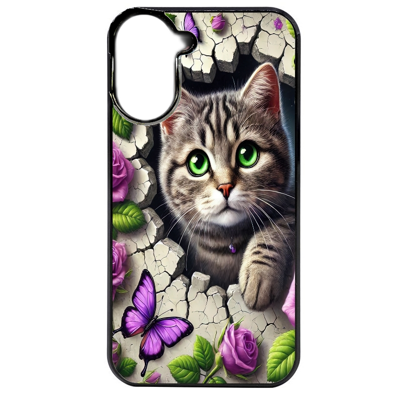 Coque noire taperso pour POCO C71 4G avec motif chat papillon 3 protection antichoc personnalisée