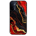 Coque noire taperso pour OPPO A54 et A74 5G avec motif marbre rouge protection antichoc personnalisée