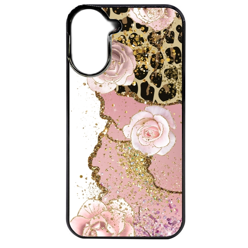 Coque noire taperso pour POCO C71 4G avec motif marbre fleur leopard protection antichoc personnalisée