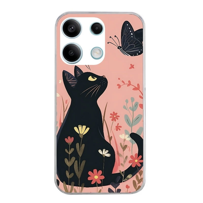 Coque taperso pour POCO X6 5G avec motif chat papillon 2 protection antichoc personnalisée