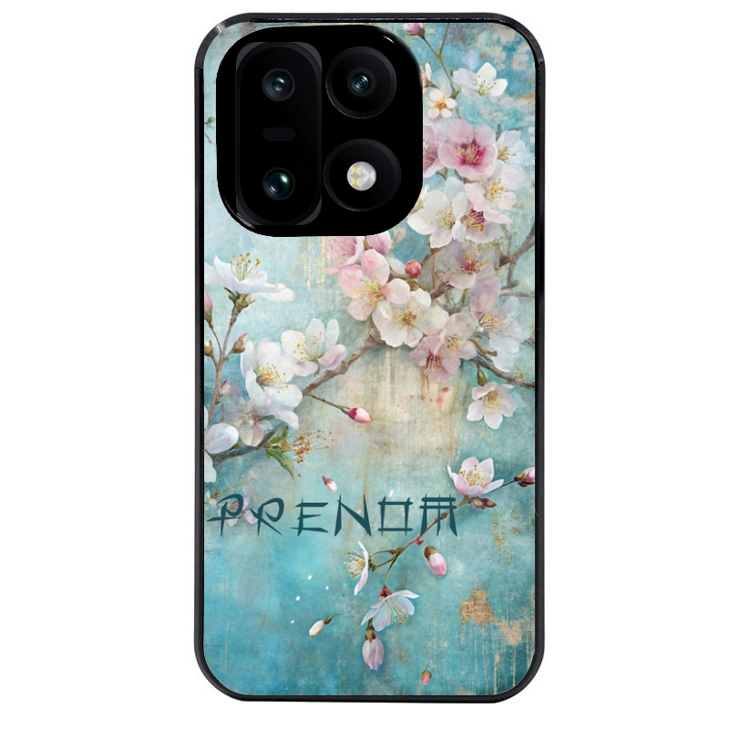 Coque noire taperso pour OnePlus 15 avec motif fleur sakura personnalisee protection antichoc personnalisée
