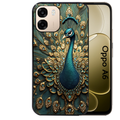 Coque noire taperso pour OPPO A6 A6X 4G et 5G avec motif paon bijoux protection antichoc personnalisée
