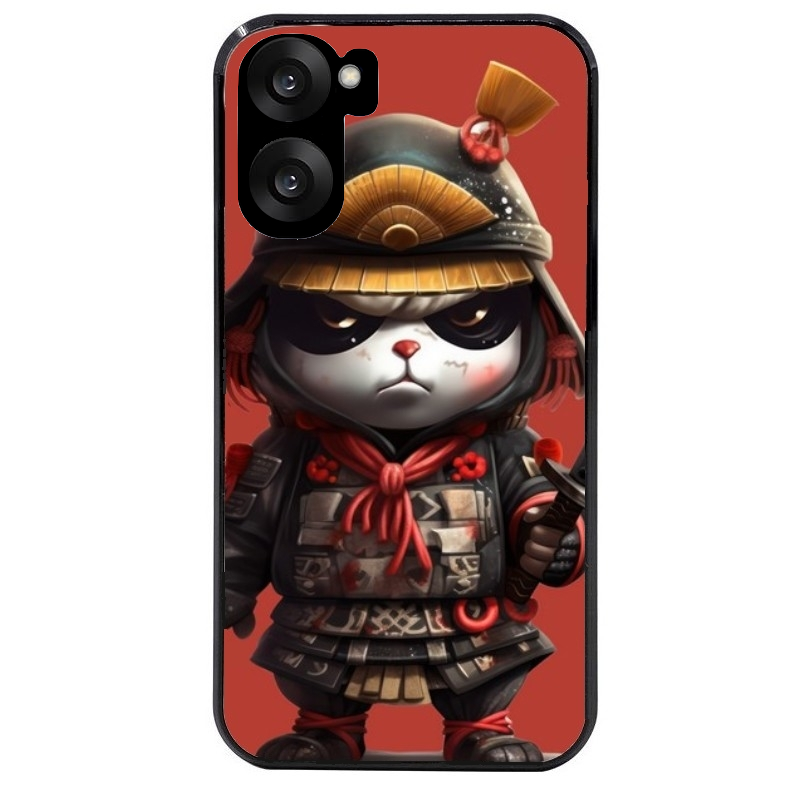 Coque noire taperso pour OnePlus Nord CE5 avec motif panda et samourai protection antichoc personnalisée