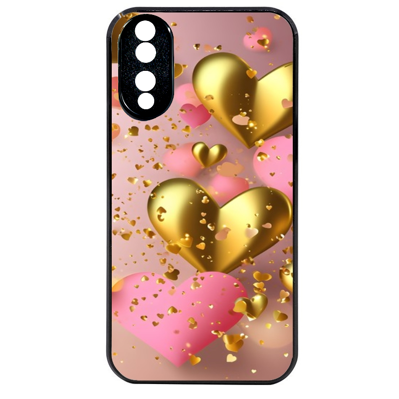 Coque noire taperso pour Honor 70 LITE 90 et LITE avec motif coeur rose protection antichoc personnalisée