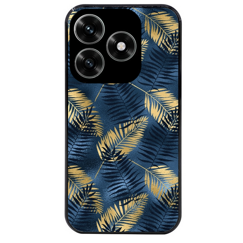 Coque noire taperso pour Honor X6B X5C X5C PLUS avec motif palmier bleu protection antichoc personnalisée