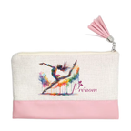 Pochette personnalisée motif gym et danse en toile et simili cuir personnalisée