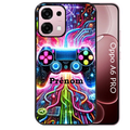 Coque noire taperso pour OPPO A6 PRO 4G et 5G avec motif gamer electro personnalisee protection antichoc personnalisée