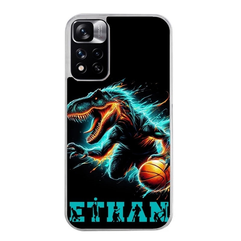 Coque taperso pour Redmi Note 10 4G 5G PRO 10S avec motif basket et dino personnalisee protection antichoc personnalisée