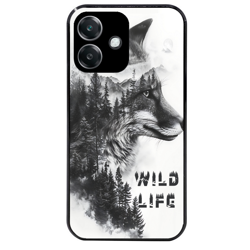 Coque noire taperso pour OPPO A40 avec motif renard fox wild protection antichoc personnalisée