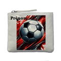 Porte monnaie personnalisé foot ballon ivoire en feutrine en feutrine ivoire