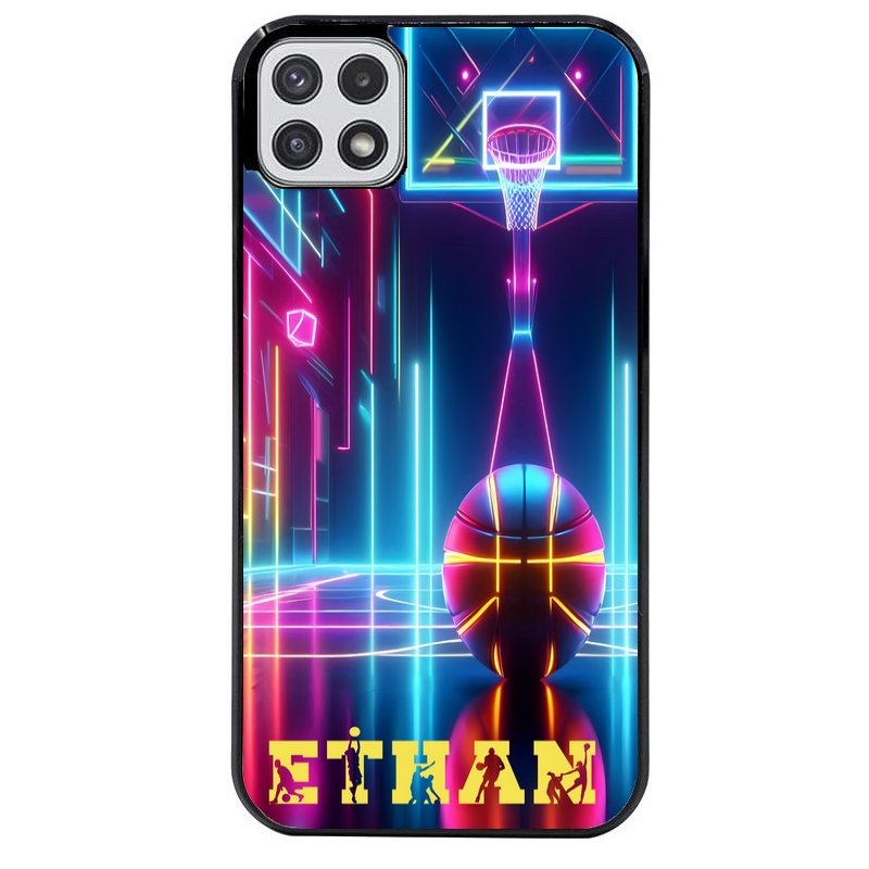 Coque noire taperso pour galaxy A22 A32 A52 A52S 4G 5G  avec motif basket electro personnalisee protection antichoc personnalisée