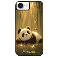 Coque noire taperso pour Iphone 17 17E AIR MAX PRO avec motif panda et papillon personnalisee protection antichoc personnalisée