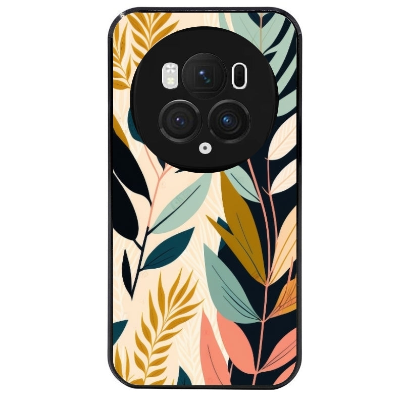 Coque noire taperso pour Magic 5 6 LITE et PRO avec motif vintage et fleur protection antichoc personnalisée
