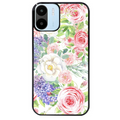 Coque noire taperso pour Redmi A1 et A2 avec motif fleur couleur pastel protection antichoc personnalisée