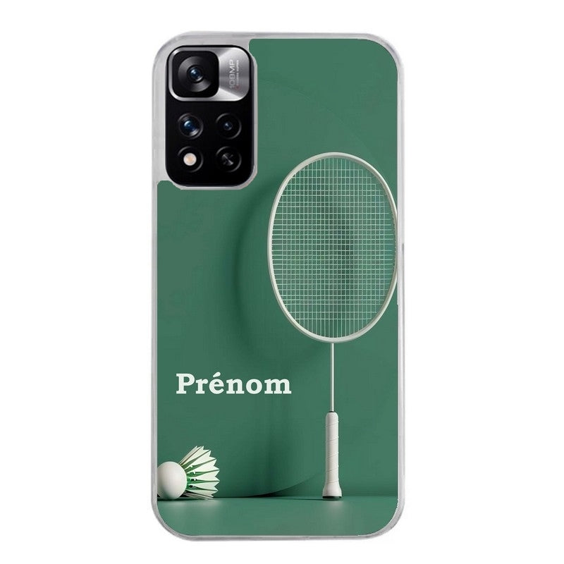 Coque taperso pour Redmi Note 10 4G 5G PRO 10S avec motif badminton sport personnalise protection antichoc personnalisée