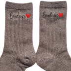 Chaussettes paillettes bronze motif boudeuse