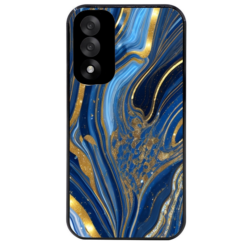 Coque noire taperso pour OnePlus Nord 5 avec motif marbre bleu agathe protection antichoc personnalisée