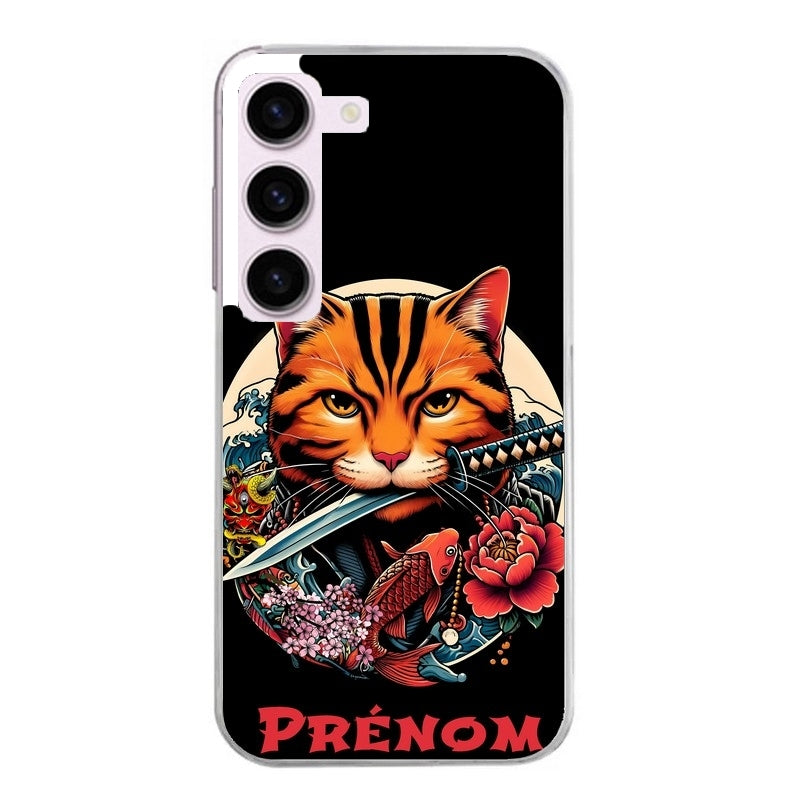 Coque taperso pour Galaxy A13 4G et 5G A23 A53 avec motif chat carpe koii japan personnalise protection antichoc personnalisée