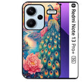 Coque noire taperso pour Redmi Note 13 PRO PLUS 5G avec motif paon japan protection antichoc personnalisée