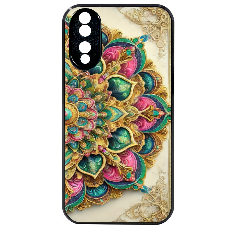 Coque noire taperso pour Honor 70 LITE 90 et LITE avec motif mandala 3 protection antichoc personnalisée