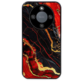 Coque noire taperso pour Magic 5 6 LITE et PRO avec motif marbre rouge protection antichoc personnalisée
