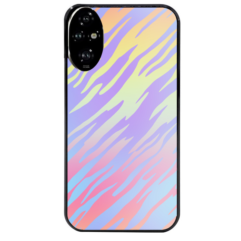 Coque noire taperso pour Honor 200 et Lite Pro Smart avec motif zebre pastel protection antichoc personnalisée