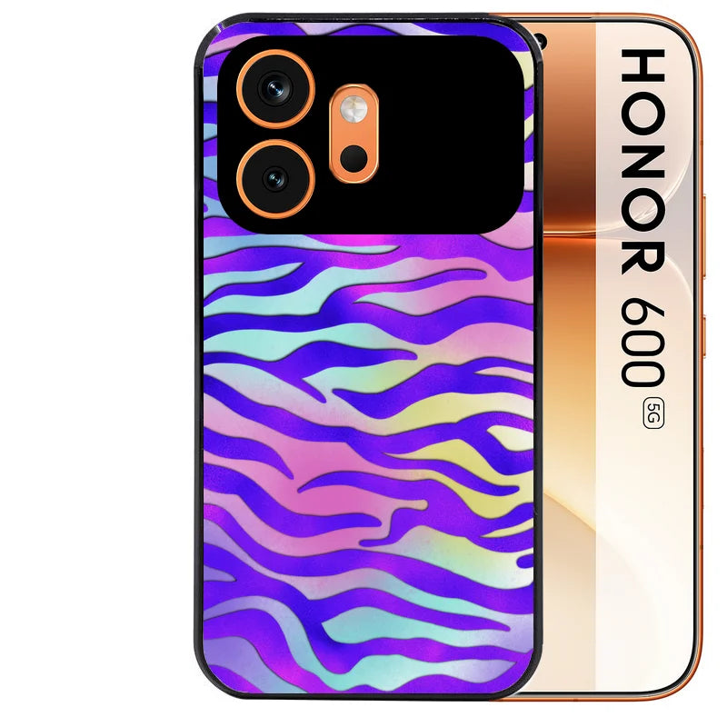 Coque noire taperso pour Honor 600 et 600 PRO avec motif zebre color protection antichoc personnalisée