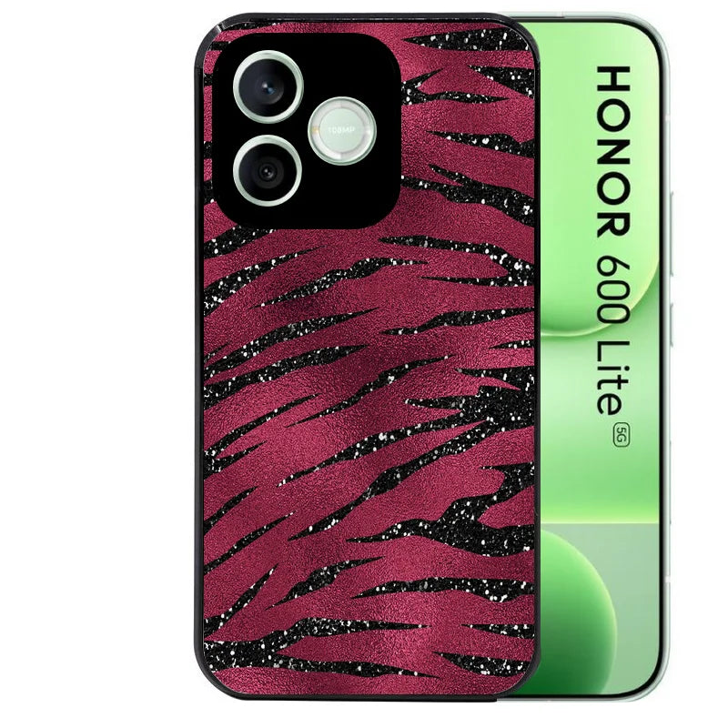 Coque noire pour Honor 600 LITE avec motif zebre grenat protection antichoc personnalisée