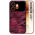 Coque noire taperso pour Honor 600 et 600 PRO avec motif zebre grenat protection antichoc personnalisée