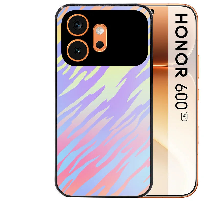 Coque noire taperso pour Honor 600 et 600 PRO avec motif zebre pastel protection antichoc personnalisée