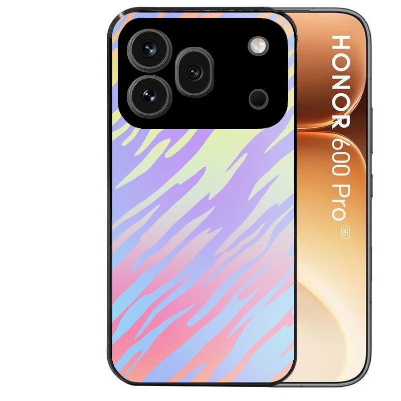 Coque noire taperso pour Honor 600 et 600 PRO avec motif zebre pastel protection antichoc personnalisée