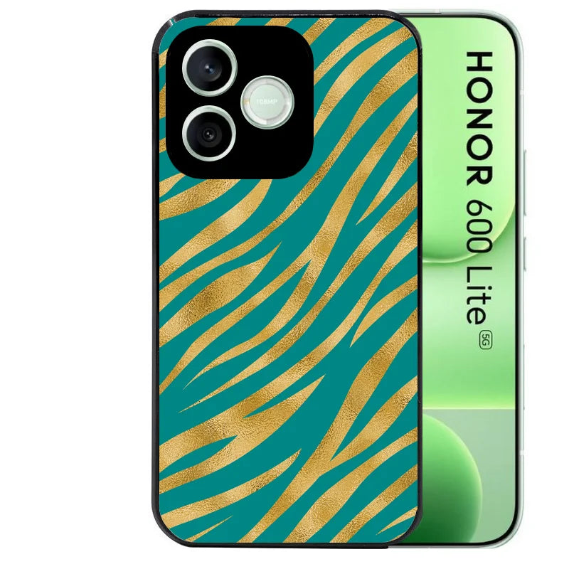 Coque noire pour Honor 600 LITE avec motif zebre vert protection antichoc personnalisée