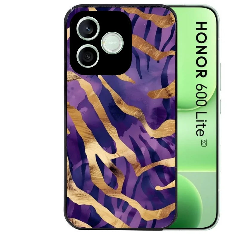 Coque noire pour Honor 600 LITE avec motif zebre violet protection antichoc personnalisée
