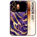 Coque noire taperso pour Honor 600 et 600 PRO avec motif zebre violet protection antichoc personnalisée