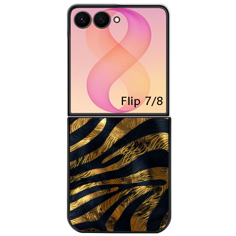 Coque pour Z FLIP 6 7 8 zebre gold