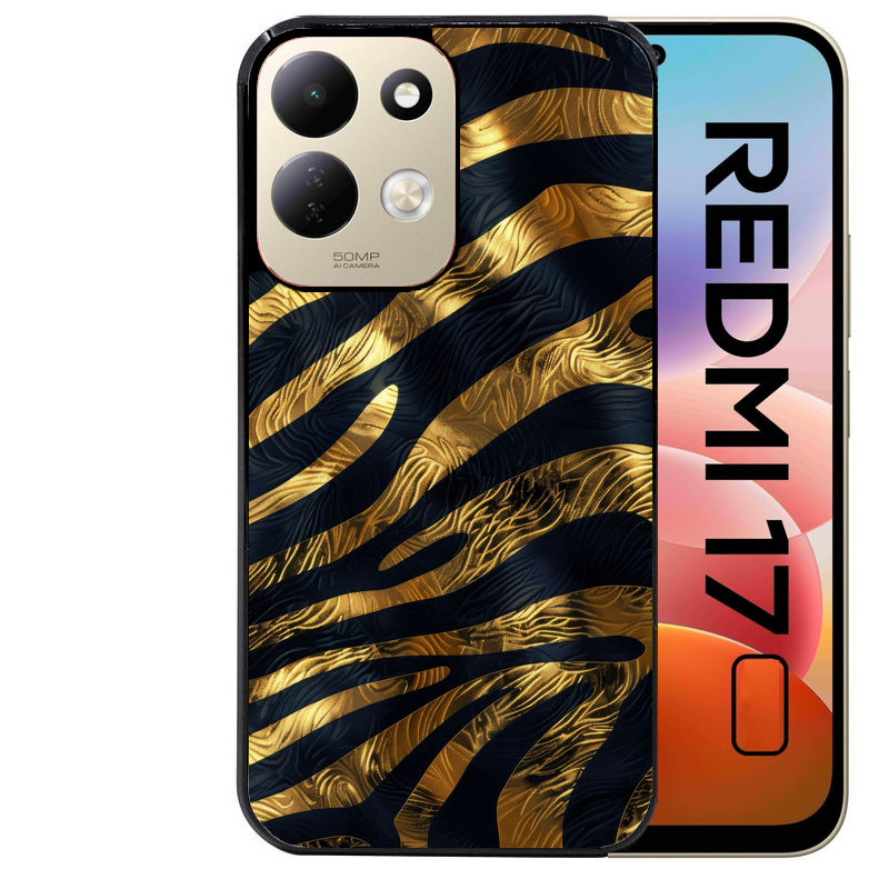 Coque pour Redmi 17 et 17C 4G 5G zebre gold