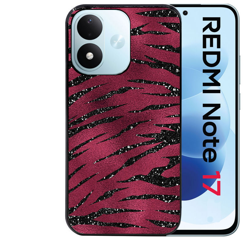 Coque pour Redmi Note 17 et PRO 4G 5G Max zebre grenat