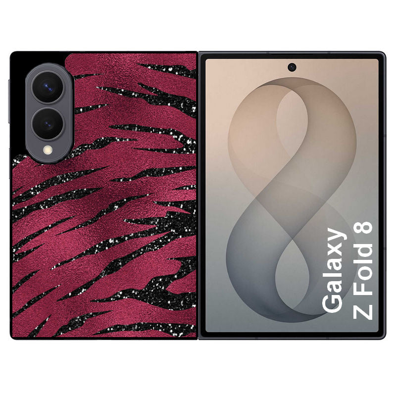Coque pour Z FOLD 8 zebre grenat
