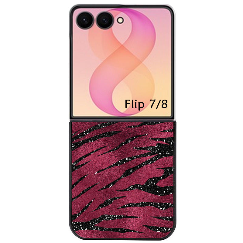 Coque pour Z FLIP 6 7 8 zebre grenat