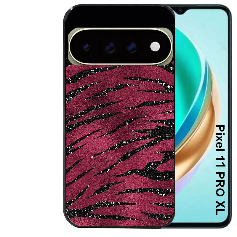 Coque pour Pixel 10 / 11 / PRO / XL zebre grenat