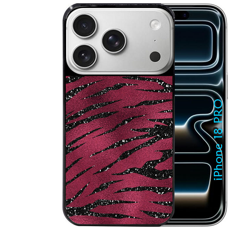 Coque pour Iphone 18 / PRO / PRO MAX / 18E zebre grenat