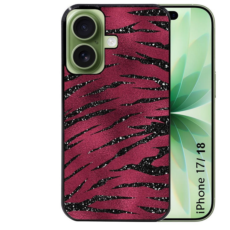 Coque pour Iphone 18 / PRO / PRO MAX / 18E zebre grenat