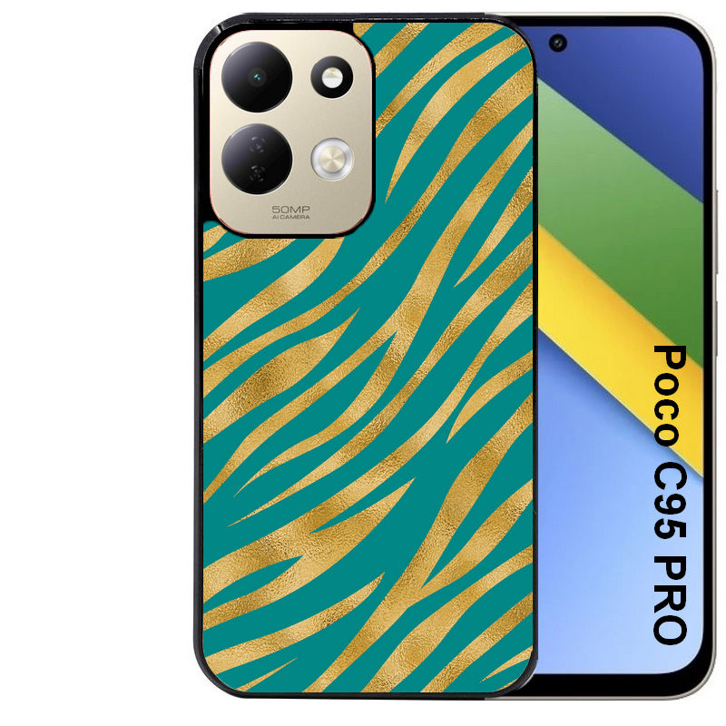 Coque pour POCO C95 PRO zebre vert