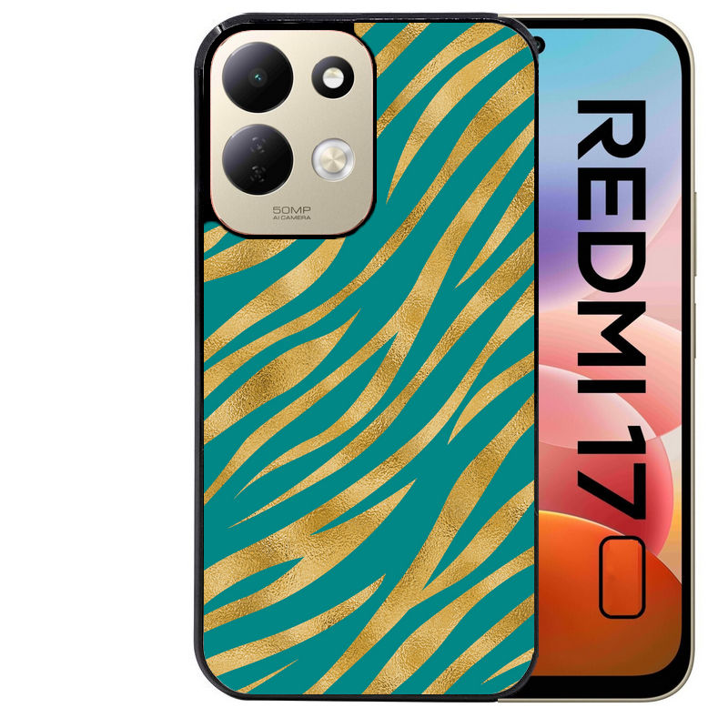 Coque pour Redmi 17 et 17C 4G 5G zebre vert