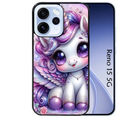 Coque noire taperso pour OPPO Reno 15 et F FS 5G avec motif licorne violette protection antichoc personnalisée