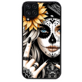 Coque noire taperso pour galaxy A22 A32 A52 A52S 4G 5G  avec motif tete de mort tatoo protection antichoc personnalisée