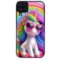 Coque noire taperso pour galaxy A22 A32 A52 A52S 4G 5G  avec motif licorne pop art protection antichoc personnalisée
