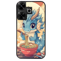Coque noire taperso pour POCO M6 4G avec motif dragon ramen 2 protection antichoc personnalisée